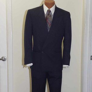 double breasted pinstripe suit 36S jacket 28x30 trouser